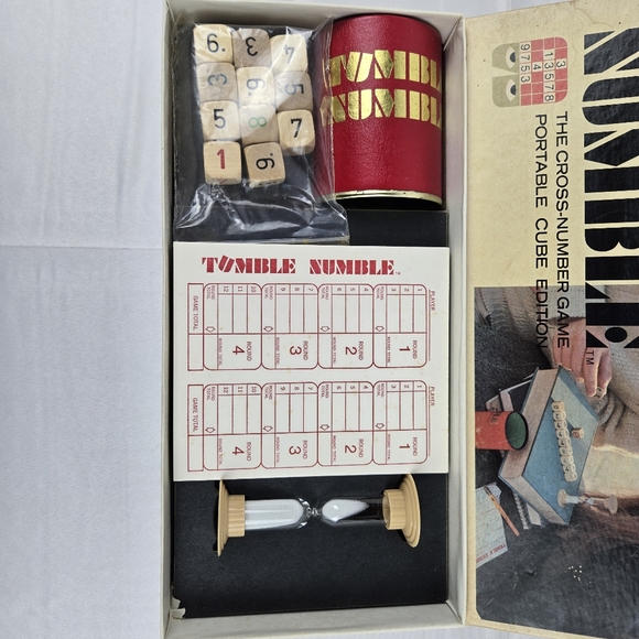 Vintage 1969 Tumble Numble cross-number game cube dice Selchow Righter - Picture 7 of 10